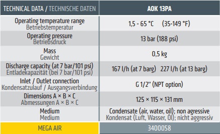 Automatski odvod kondenzata AOK 13PA